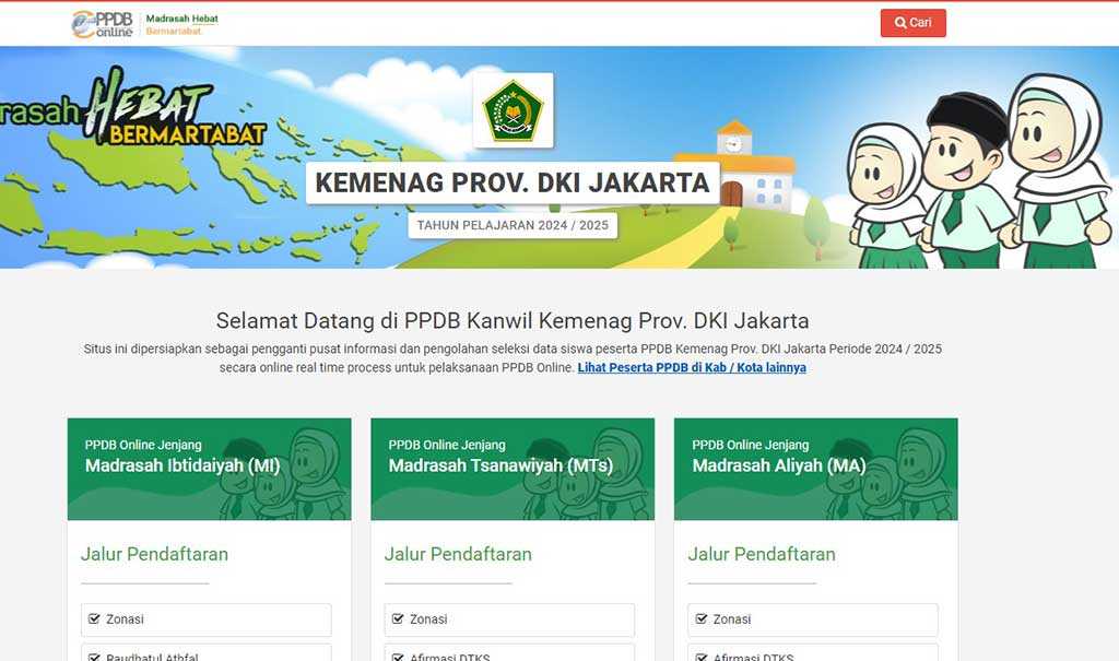 Cara Cek Pengumuman Peserta CAT PPDB Madrasah DKI Jakarta 2024 di MTs dan MA