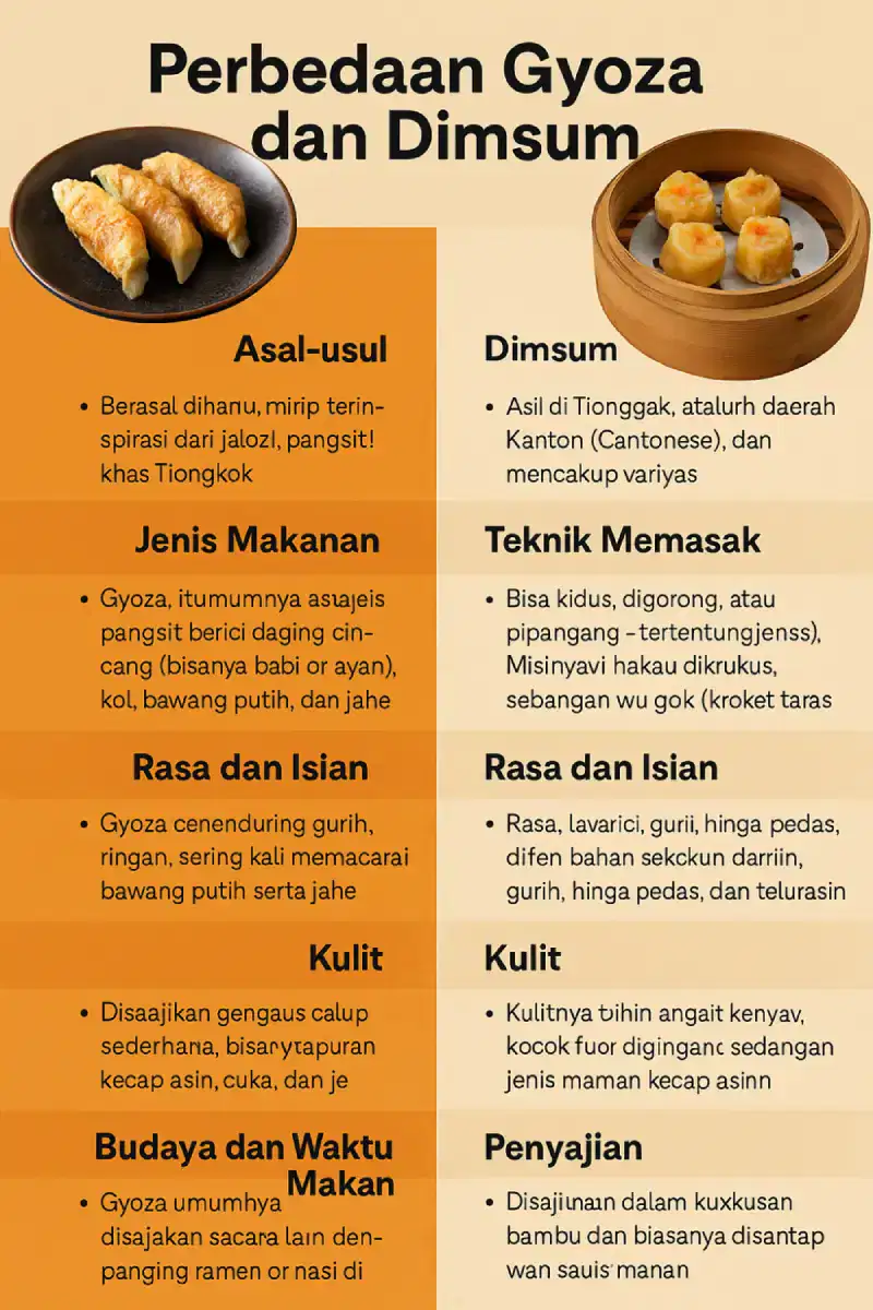 Apa perbedaan Gyoza dan Dimsum