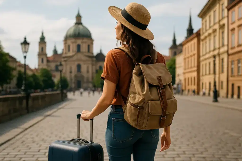 Solo Travelling untuk Wanita melalui eksplorasi destinasi independen dengan ransel dan peta di tangan.