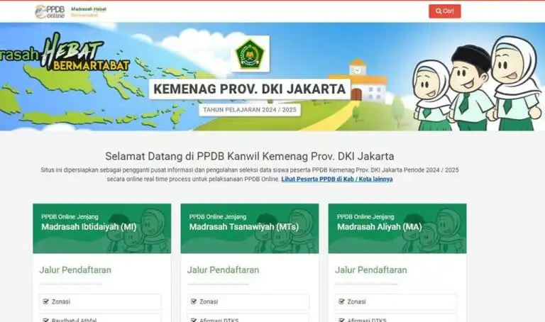 Cara Cek Pengumuman Peserta CAT PPDB Madrasah DKI Jakarta 2024 di MTs dan MA
