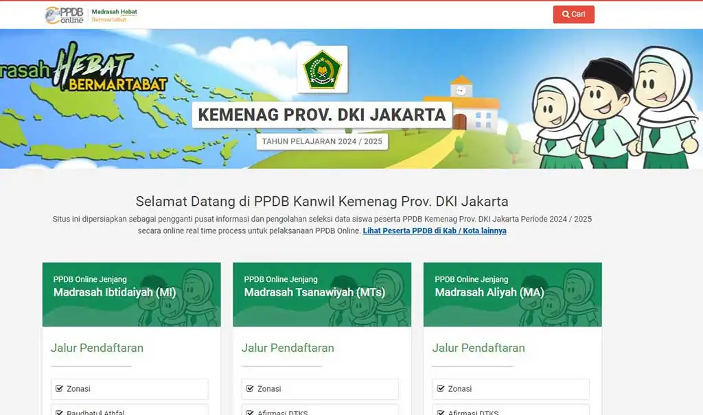 Cara Cek Pengumuman Peserta CAT PPDB Madrasah DKI Jakarta 2024 di MTs dan MA