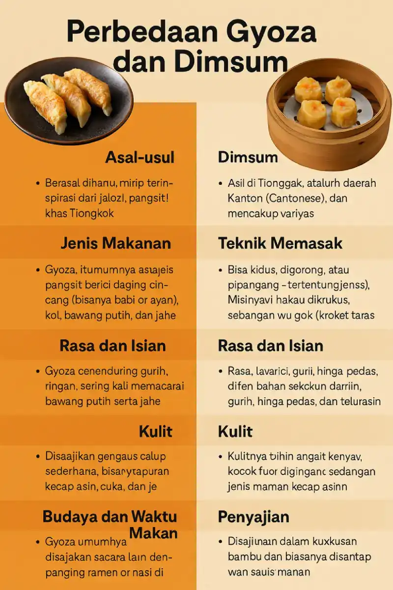 Apa perbedaan Gyoza dan Dimsum