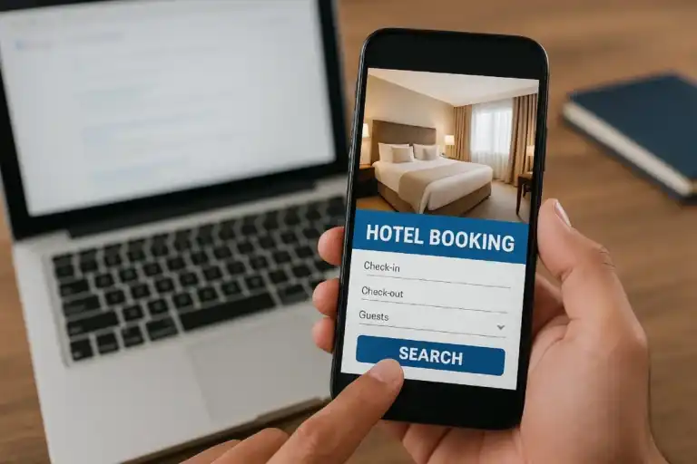 Cara Booking Hotel Online Aman , yang mencakup langkah-langkah penting untuk menemukan akomodasi berkualitas dengan keamanan finansial dan informasi terpercaya.