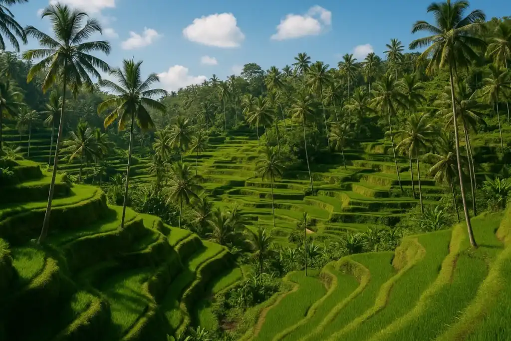 Ubud Bali , tempat yang menawarkan keindahan alam dan ketenangan spiritual.