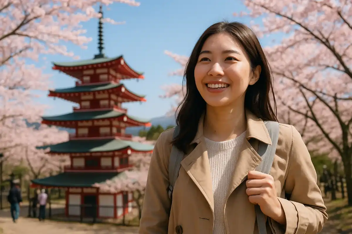 Simbol Wisata Hemat ke Jepang Saat Musim Semi yang menyenangkan dan penuh warna.