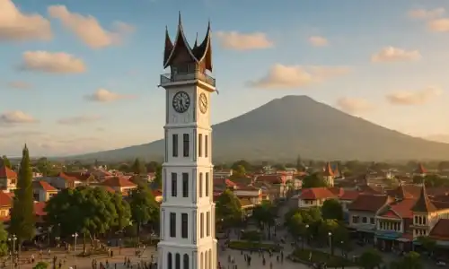 Balingka Bukittinggi: Di sini sejarah dan alam bersatu, dengan Jam Gadang sebagai penanda waktu yang tak pernah lekang.