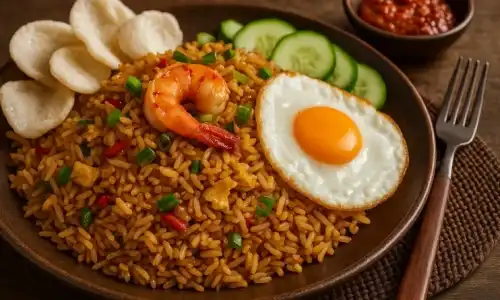 Ilustrasi gambar Nasi Goreng XO adalah sebagai berikut