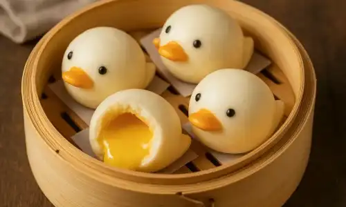Bakpao custard lucu berbentuk bebek tidak hanya menggugah selera, tapi juga membawa keceriaan di setiap gigitan yang sempurna untuk camilan keluarga, hadiah, atau sajian istimewa yang penuh kehangatan.