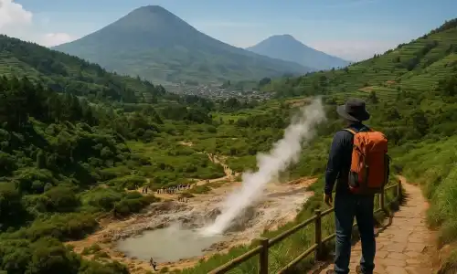 Wisata Dieng Wonosobo menawarkan pemandangan alam yang memukau dari dataran tinggi, kawah vulkanik, candi kuno, dan udara sejuk yang cocok untuk liburan keluarga atau petualangan alam